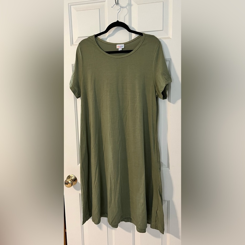 Lularoe XL Green Jessie Swing Dress